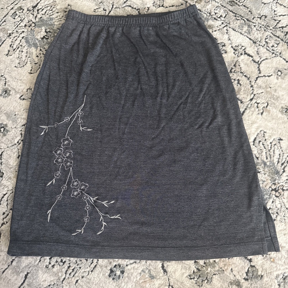 Y2K 90s Vintage Skirt Sz S Fairy Grunge Cottage Witchy Phoebe Short Floral Gray
